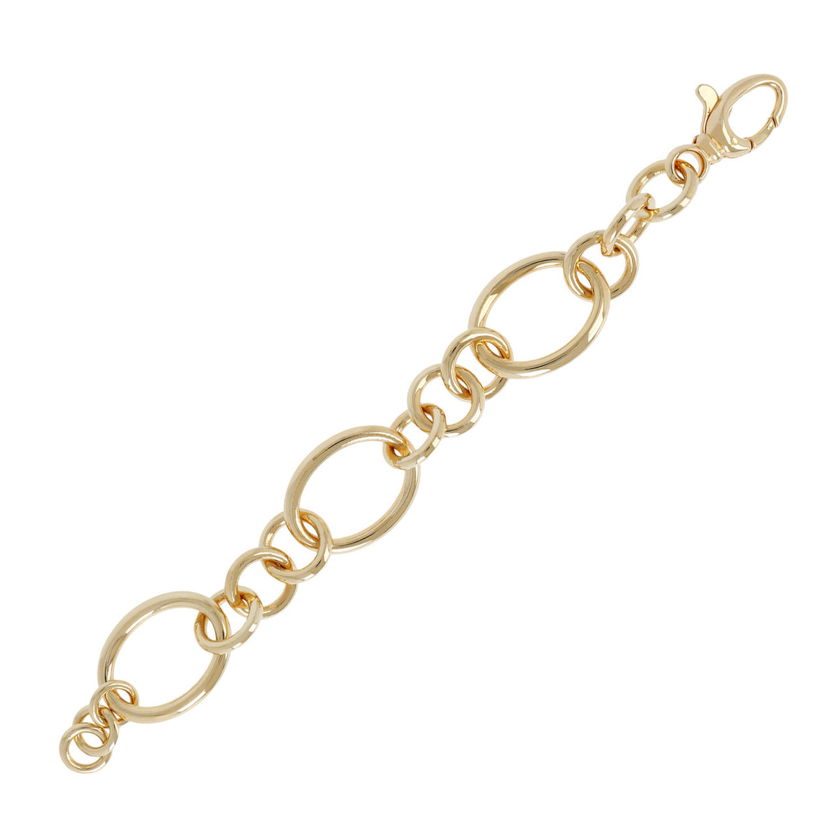 Large 14K Gold Oval Link Bracelet