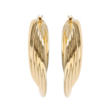 ASCENDING ROPE HOOP EARRINGS - WSRE00025 front and side