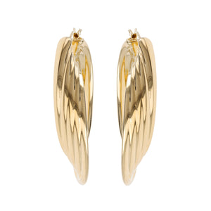 ASCENDING ROPE HOOP EARRINGS - WSRE00025 front and side