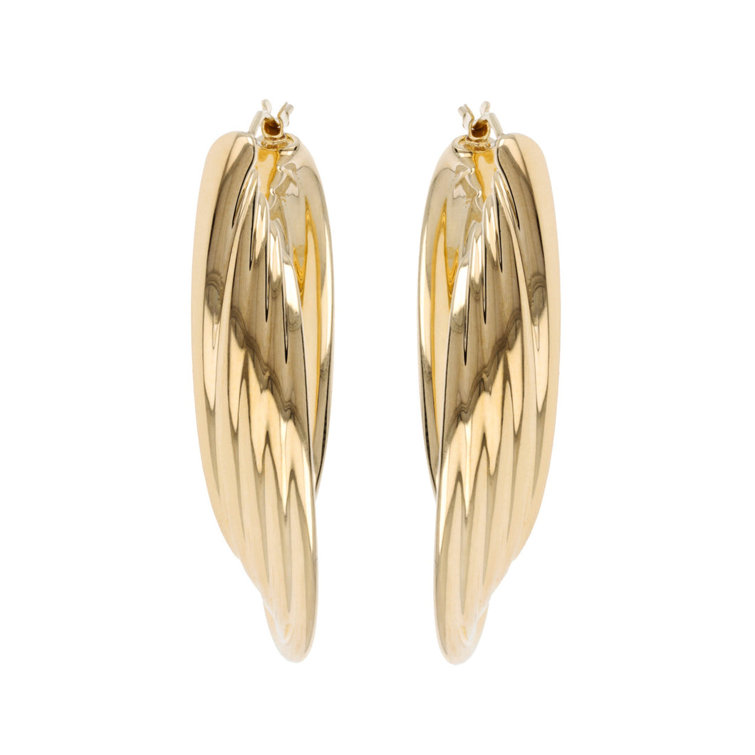 ASCENDING ROPE HOOP EARRINGS - WSRE00025 front and side