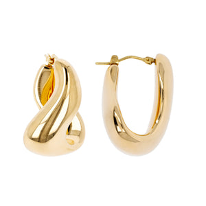 BOLD CURVILINEAR DANGLE HOOP EARRINGS - WSRE00011 front and side