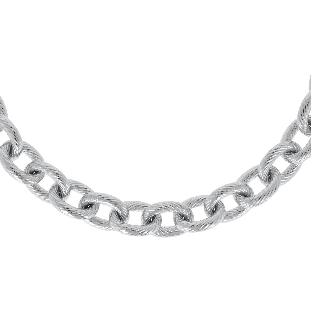 BOLD TEXTURED ROLO NECKLACE - WSRE00103 from above