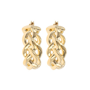 BRAIDED OVAL HOOPS EARRINGS - WSRE00044 front and side