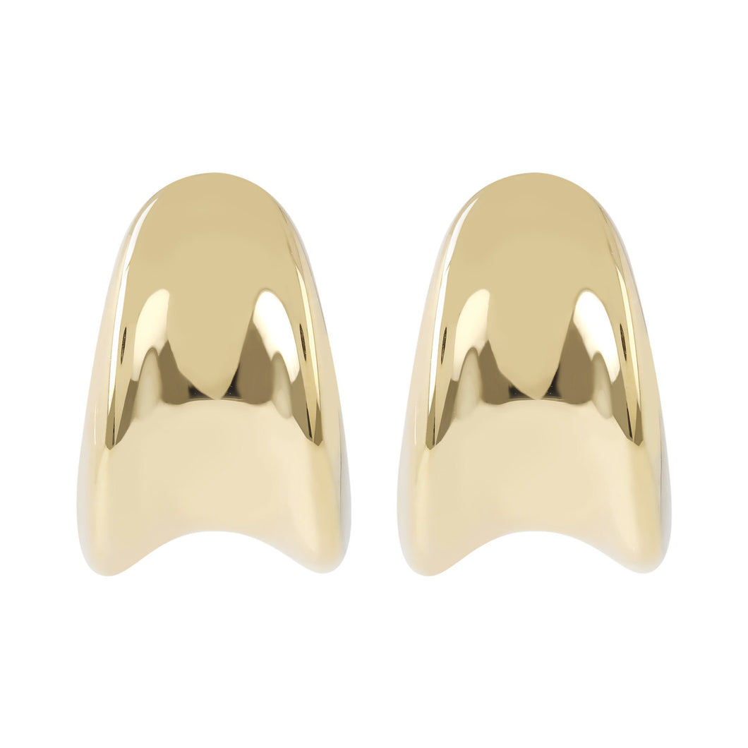 CONCAVE DROP HUG EARRINGS - WSRE00102 front and side