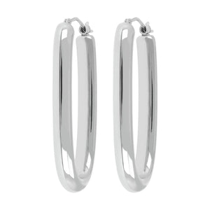 ELONGATED HOOP EARRINGS - WSRE00091 front and side