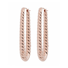 ELONGATED MINI ROPE HOOP EARRINGS - WSRE00026 front and side