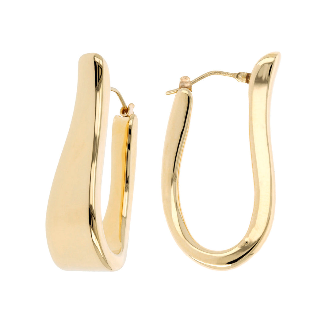 ELONGATED OVAL HOOP EARRINGS - WSRE00012 front and side