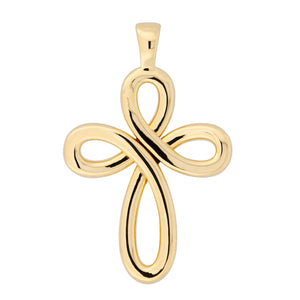 GOLD POLISHED CROSS PENDANT - WSRE00039