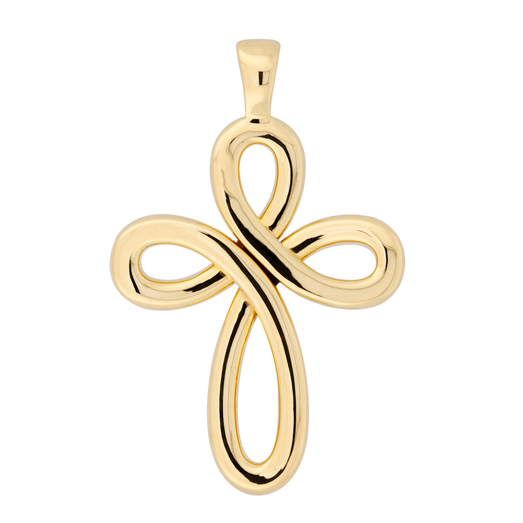 GOLD POLISHED CROSS PENDANT - WSRE00039