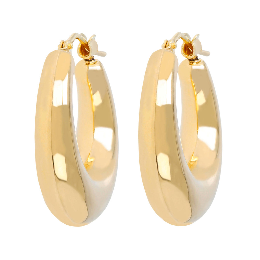 HIGH POLISHED BOLD HOOP EARRING - WSRE00067 front and side