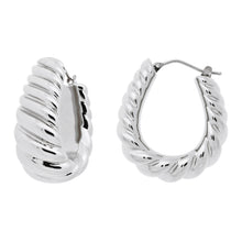 ICONIC BOMBE' TWIST ROPE HOOP EARRINGS - WSRE00020 front and side