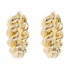 ICONIC TWIST ROPE HOOP EARRINGS - WSRE00019 front and side