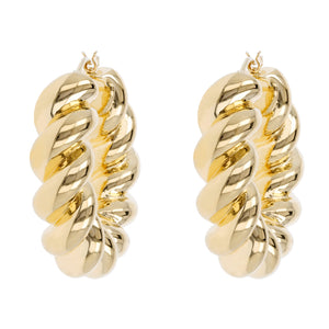 ICONIC TWIST ROPE HOOP EARRINGS - WSRE00019 front and side