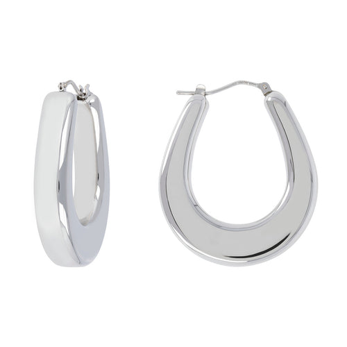 MODERN OVAL HOOP EARRINGS - WSRE00087
