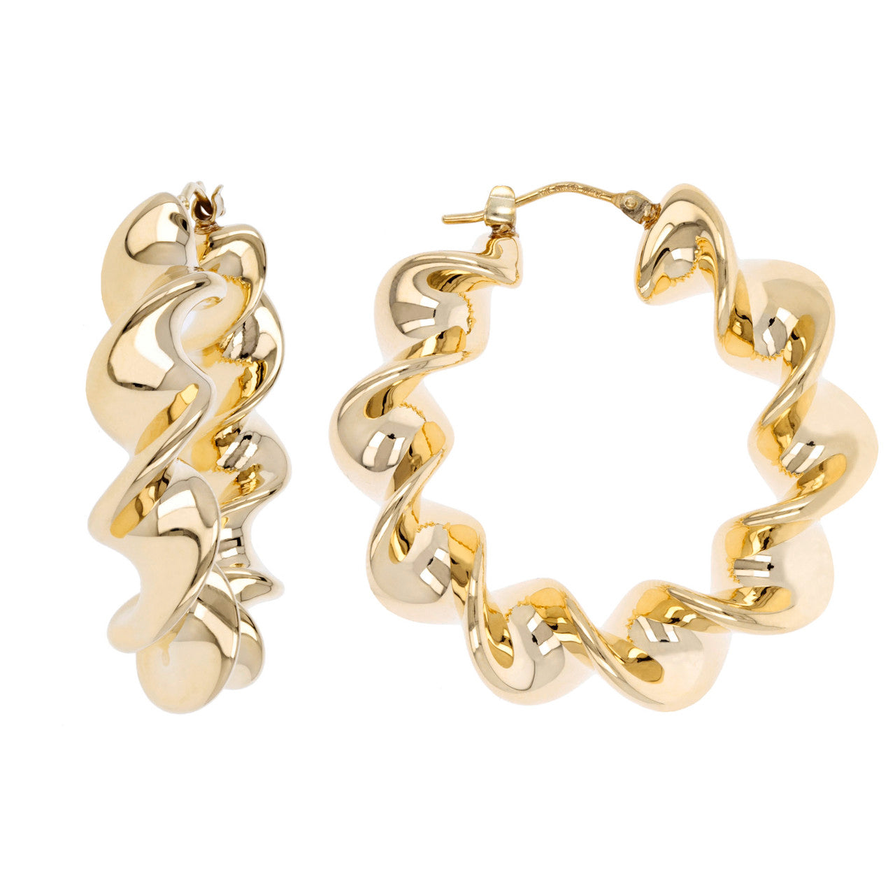 Twist Multi-hoops Earring, Gold & Crystal Brass & Glass, Women