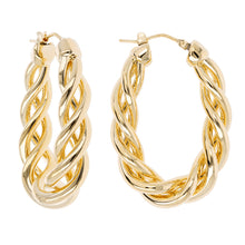 OPEN BRAID OVAL HOOP EARRINGS - WSRE00023 front and side