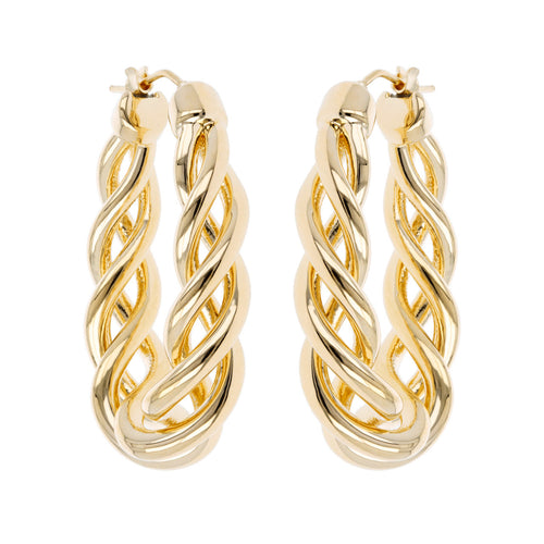 OPEN BRAID OVAL HOOP EARRINGS - WSRE00023