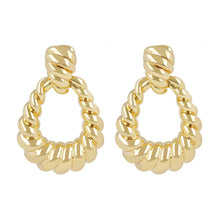 OVAL DROP DANGLING EARRINGS  - WSRE00065 front and side