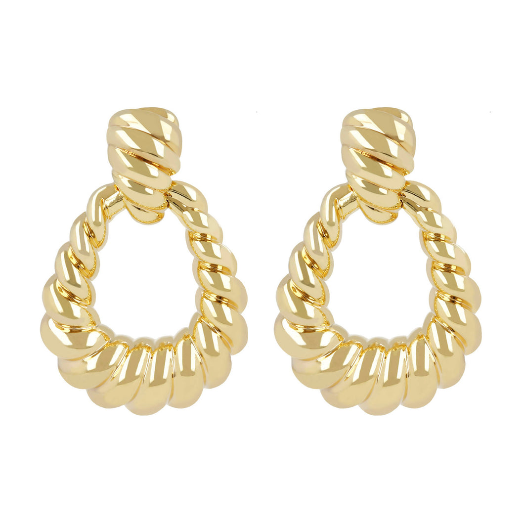 OVAL DROP DANGLING EARRINGS  - WSRE00065 front and side
