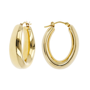 OVAL HOOP EARRINGS - WSRE00013 front and side