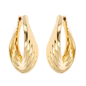 PETITE ASCENDING ROPE HOOP EARRINGS - WSRE00024