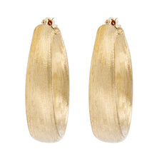 SATIN OVAL HOOP EARRINGS - WSRE00014 front and side