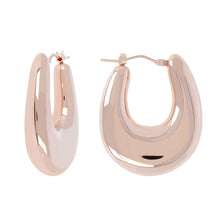 SOAVE ORO BOMBE' OVAL HOOP EARRINGS - WSRE00116 front and side