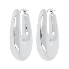 SOAVE ORO BOMBE' OVAL HOOP EARRINGS - WSRE00116 front and side