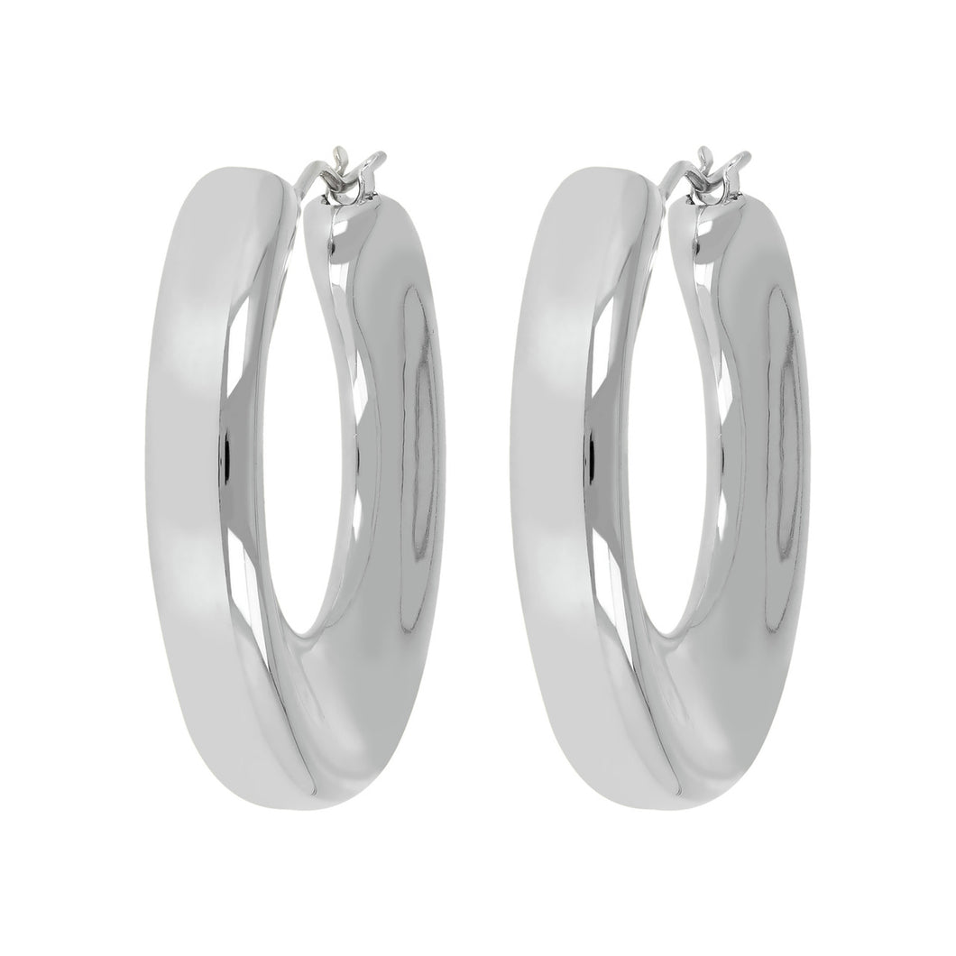 STRIKING CONCAVE HOOP EARRINGS - WSRE00111 front and side