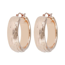 TEXTURED LINED HOOP EARRINGS - WSRE00095 front and side
